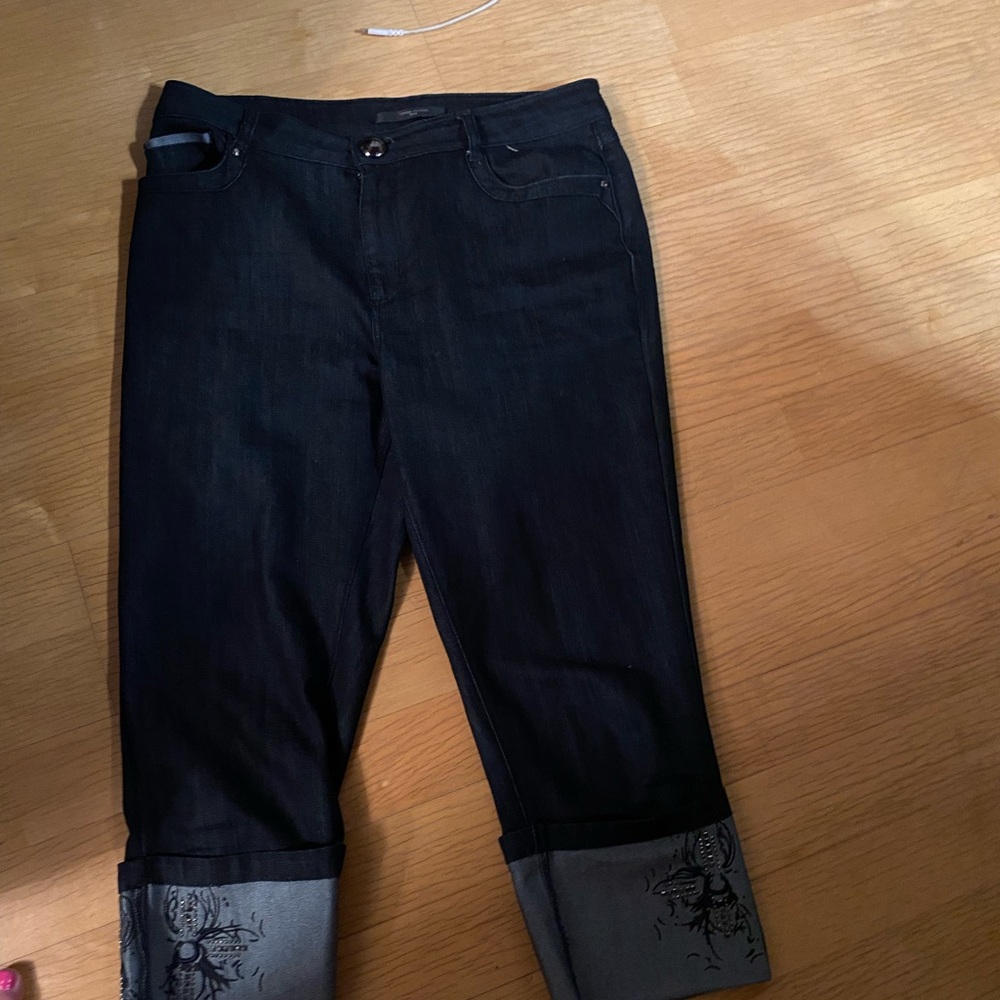 Simon Chang Blue Ankle Cropped Jeans